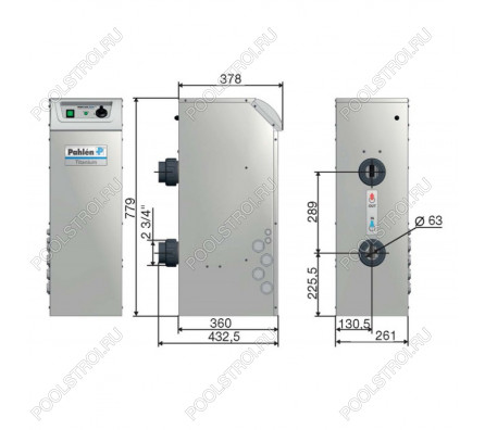 Водонагреватель Midi Heat EHD. 24 кВт. 2х12. 380В. цифровой . тэн титан