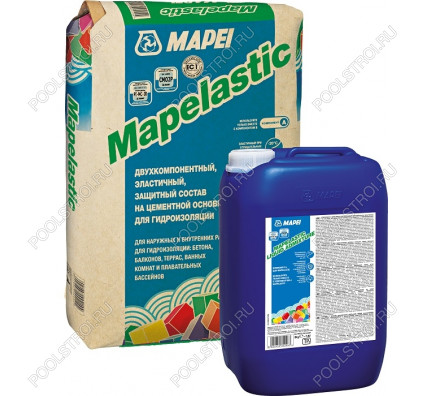 Гидроизоляционная смесь Mapelastic A+B. комплект 32 кг